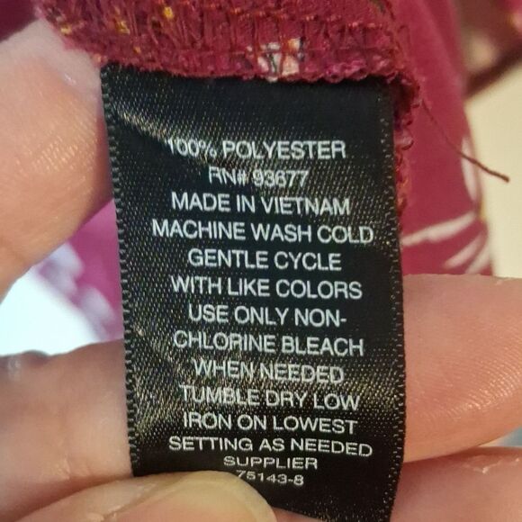 Worthington Burgundy Floral Blouse size XL - Picture 3 of 6